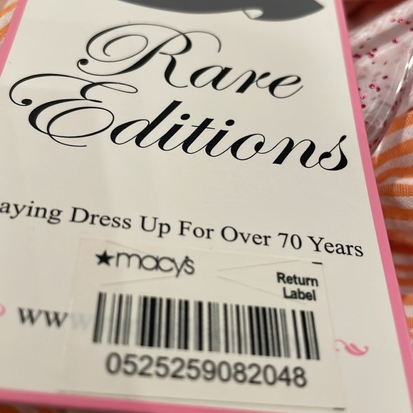 Macys Rare Editions Girls Orange Seersucker Sundress - Picture 5 of 5